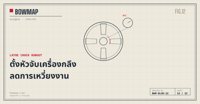 ตั้งหัวจับเครื่องกลึง ลดการเหวี่ยง (runout) หัวจับ 3 จับ และ 4 จับ